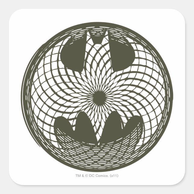 Batman Symbol | Nouveau Circle Logo Square Sticker (Front)