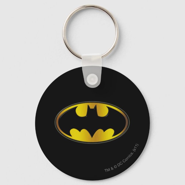 Batman Symbol | Oval Gradient Logo Keychain (Front)