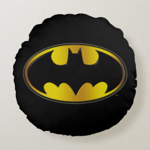 Batman Symbol   Oval Gradient Logo Round Pillow