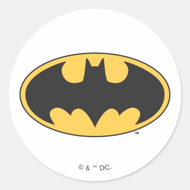 Batman Symbol | Oval Logo Classic Round Sticker (Front)