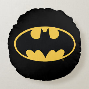 Batman Symbol   Oval Logo Round Pillow