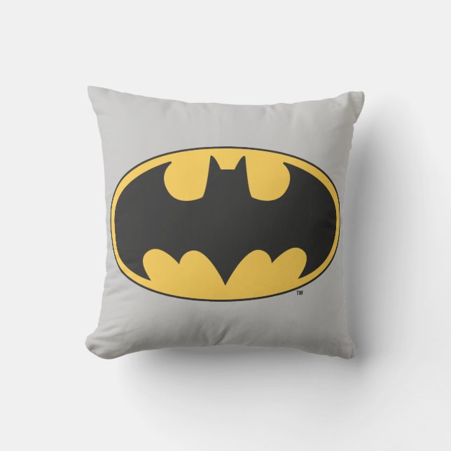 Batman Symbol | Oval Logo Throw Pillow (Front)