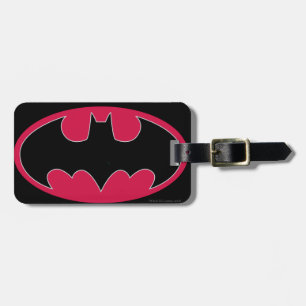 Batman Symbol Red Black Logo Luggage Tag