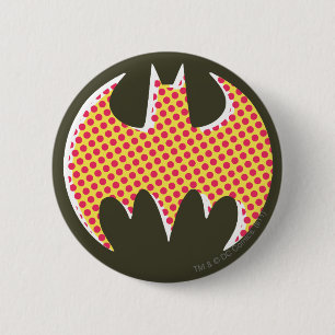 Batman Symbol   Red Halftone Logo 2 Inch Round Button