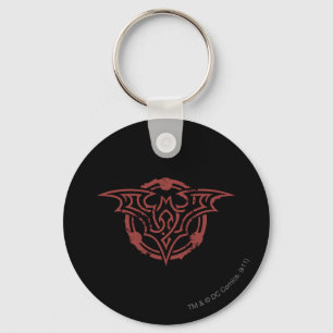 Batman Symbol   Red Outline Urban Logo Keychain