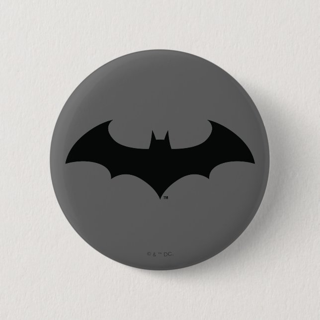 Batman Symbol | Simple Bat Silhouette Logo 2 Inch Round Button (Front)