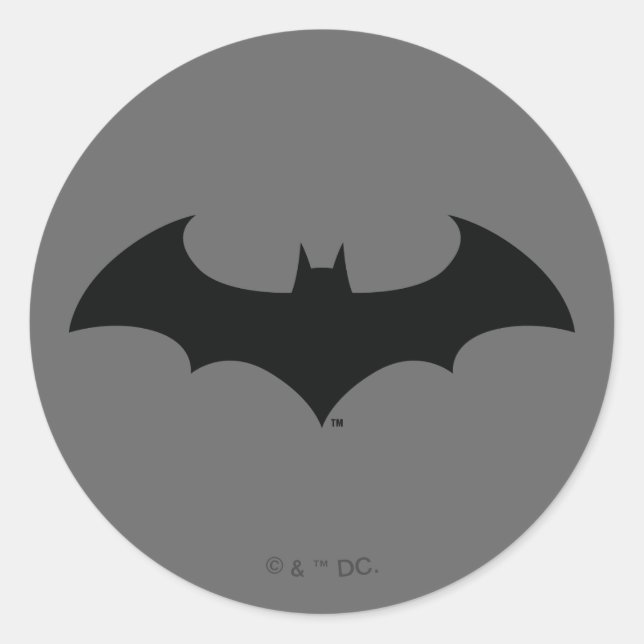 Batman Symbol | Simple Bat Silhouette Logo Classic Round Sticker (Front)