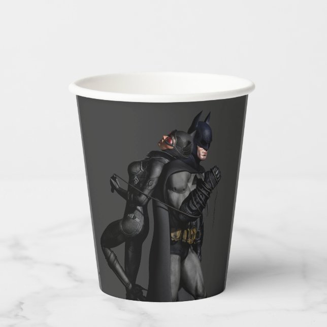 Batman Symbol | Simple Bat Silhouette Logo Paper C Cups (Front)