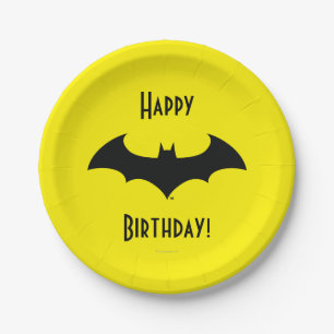 Batman Symbol Simple Bat Silhouette Logo Paper Plate