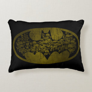 Batman Symbol   Skulls in Bat Logo Accent Pillow