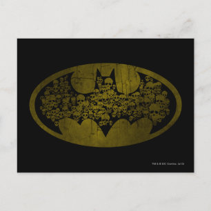 Batman Symbol Skulls in Bat Logo Postcard
