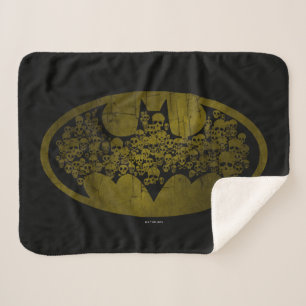 Batman Symbol Skulls in Bat Logo Sherpa Blanket