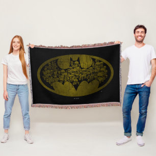 Batman Symbol   Skulls in Bat Logo Throw Blanket