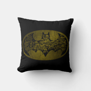 Batman Symbol   Skulls in Bat Logo Throw Pillow