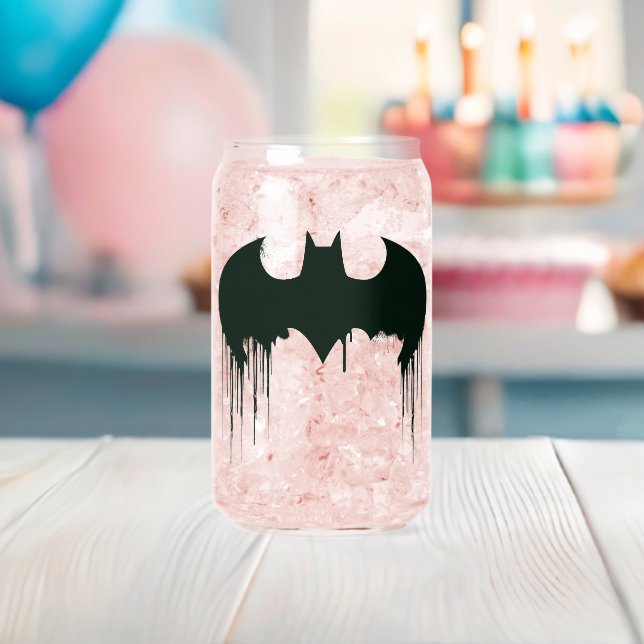 Batman Symbol | Spraypaint Logo Can Glass (Insitu (Baby Shower))