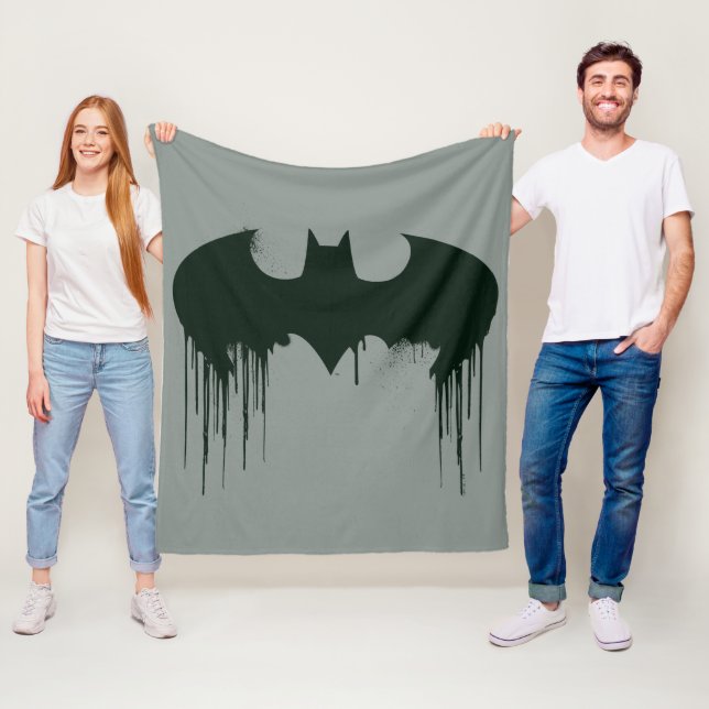Batman Symbol | Spraypaint Logo Fleece Blanket (In Situ)