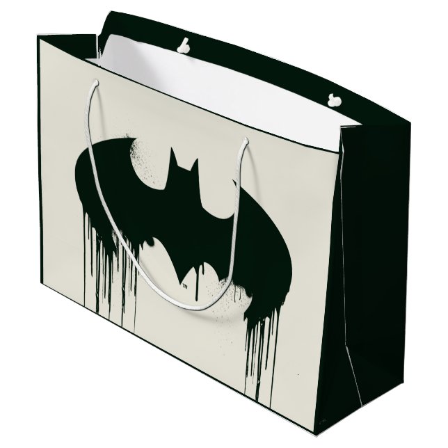 Batman Symbol | Spraypaint Logo Large Gift Bag (Back Angled)