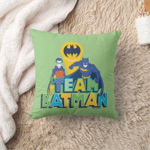 Batman   Team Batman & Robin Throw Pillow