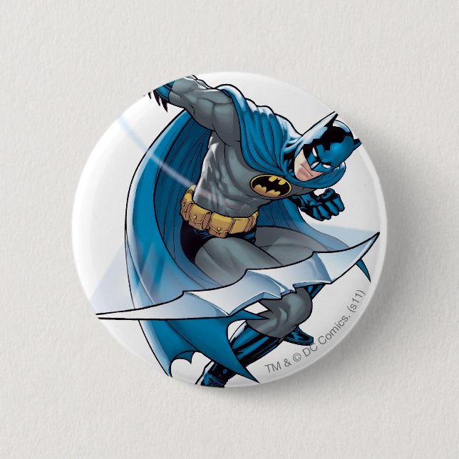 Batman Throwing Star 2 Inch Round Button (Front)