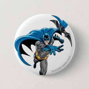 Batman throws batarang 2 inch round button