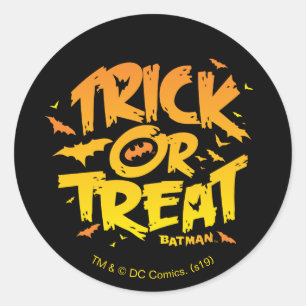 Batman   Trick or Treat Classic Round Sticker