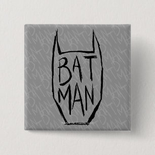 Batman Type in Head 2 Inch Square Button