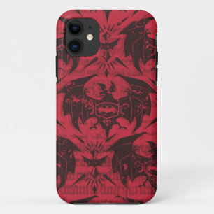 Batman Urban Legends - Goth Bat Pattern Red/Black iPhone 11 Case