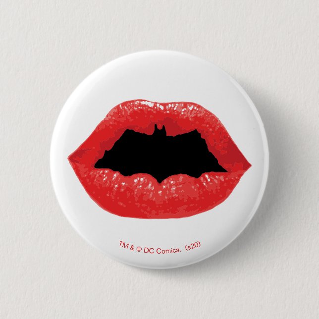 Batman Valentine | Bat Lips 2 Inch Round Button (Front)