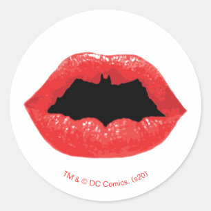 Batman Valentine   Bat Lips Classic Round Sticker