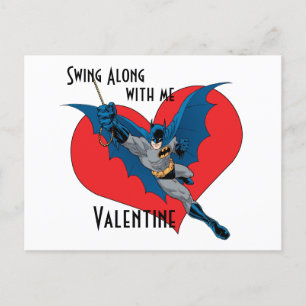 Batman Valentine   Swing Along With Me Holiday Postcard