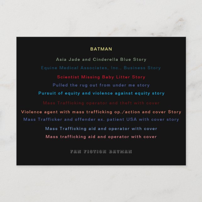 Batman variety draught postcard (Front)