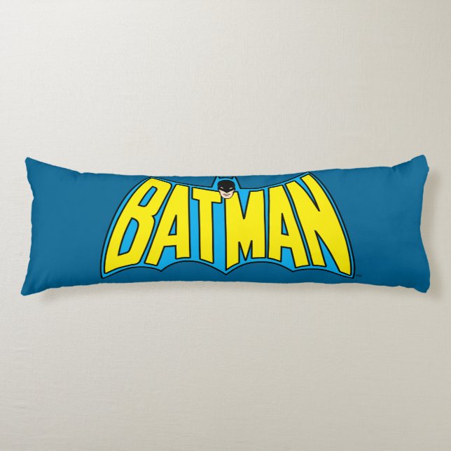 Batman | Vintage Yellow Blue Logo Body Pillow (Front)