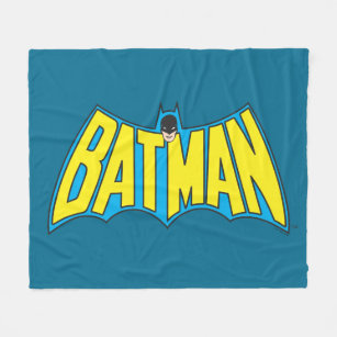 Batman   Vintage Yellow Blue Logo Fleece Blanket