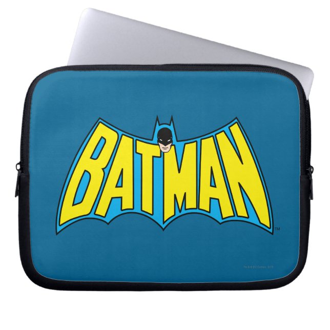 Batman | Vintage Yellow Blue Logo Laptop Sleeve (Front)