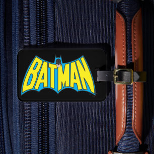 Batman Vintage Yellow Blue Logo Luggage Tag