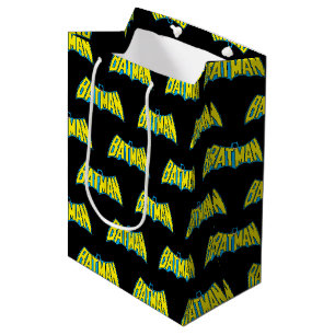 Batman   Vintage Yellow Blue Logo Medium Gift Bag