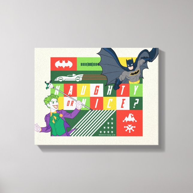 Batman vs Joker "Naughty or Nice" Canvas Print (Front)