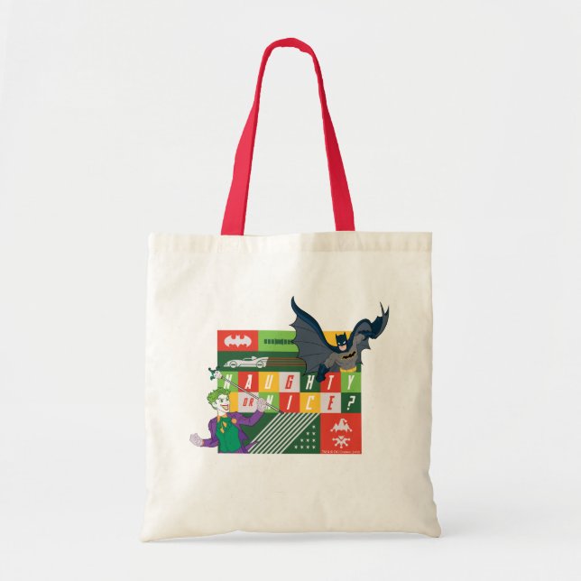 Batman vs Joker "Naughty or Nice" Tote Bag (Front)