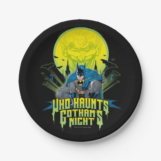 Batman | Who Haunts Gothams Night Paper Plate (Front)