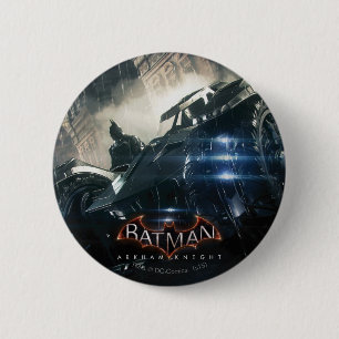 Batman With Batmobile In The Rain 2 Inch Round Button