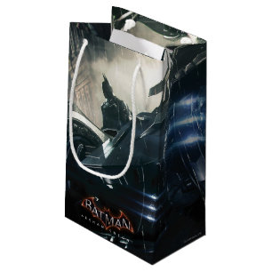 Batman With Batmobile In The Rain Small Gift Bag