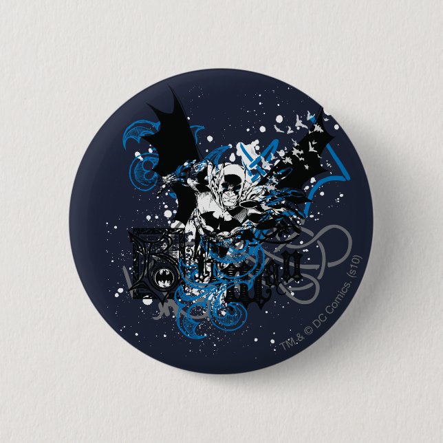 Batman with Knotwork Collage 2 Inch Round Button (Front)