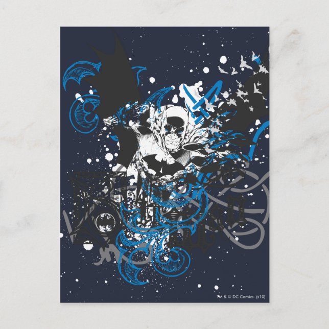 Batman with Knotwork Collage Postcard (Front)