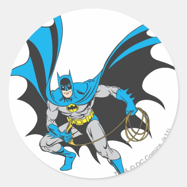 Batman with Rope Classic Round Sticker (Front)