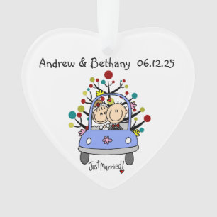 Bâton Figure Mariage Couple Acrylique Ornement
