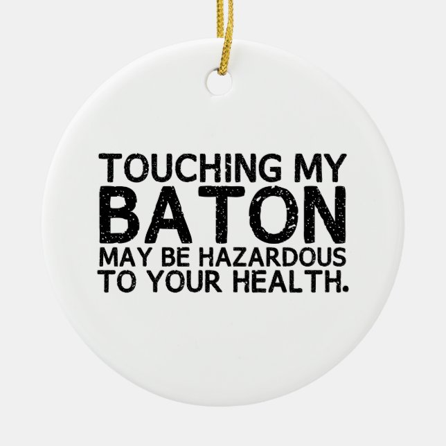 Baton Hazard Drum Major Marching Band Ceramic Ornament (Front)