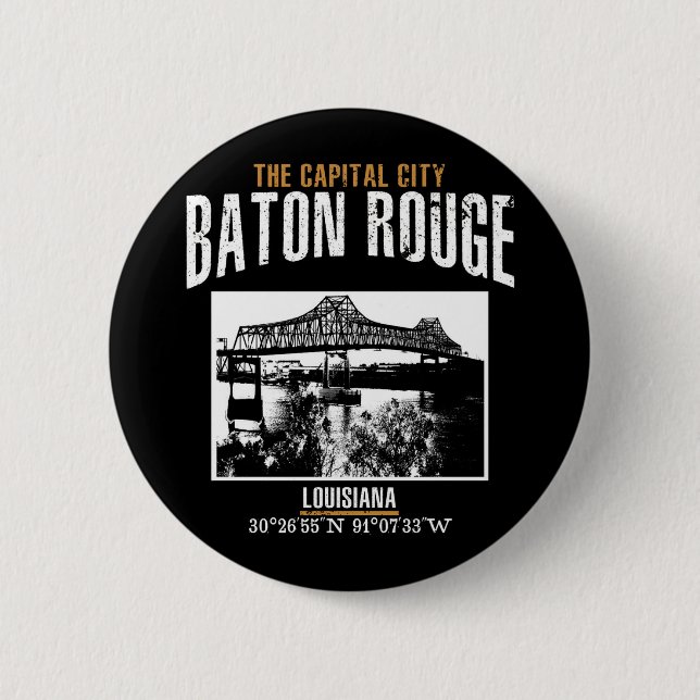 Baton Rouge 2 Inch Round Button (Front)