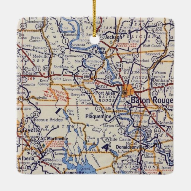 Baton Rouge and Lafayette Christmas Ornament (Back)