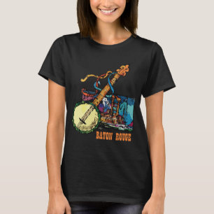 Baton Rouge Banjo Jazz Night Retro Travel T-Shirt