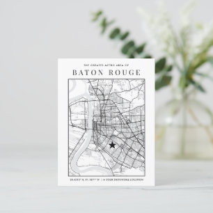 Baton Rouge City Map + Your Location Marker Postcard
